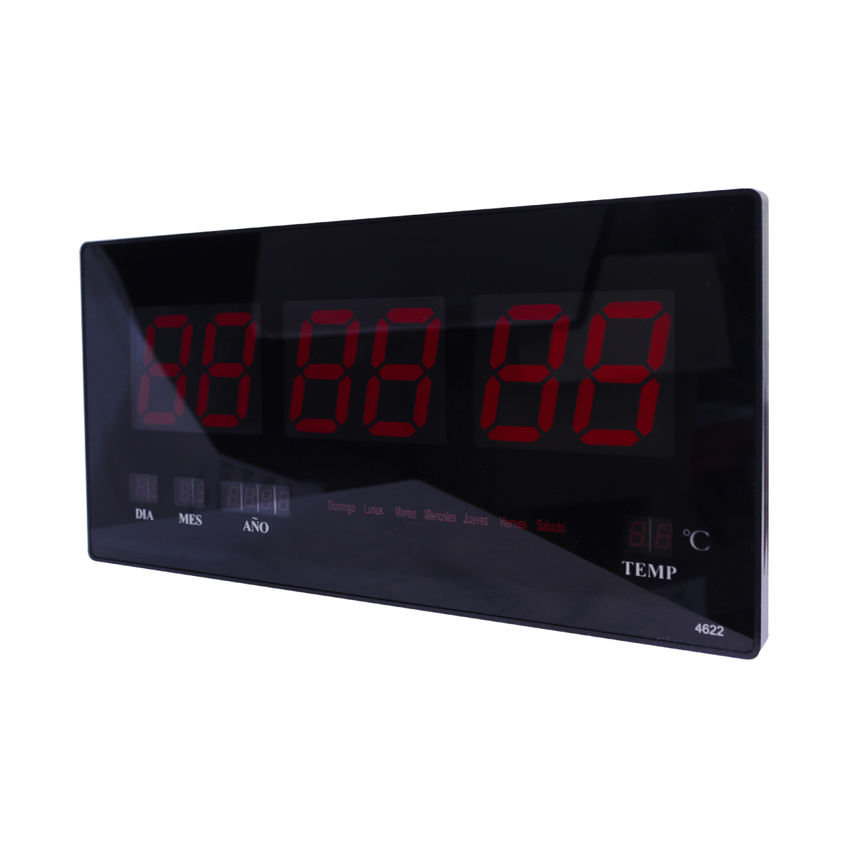 Reloj Digital Pared Luz Led Hora Fecha Temperatura 47x23cm -  MercadoVidaBuenas