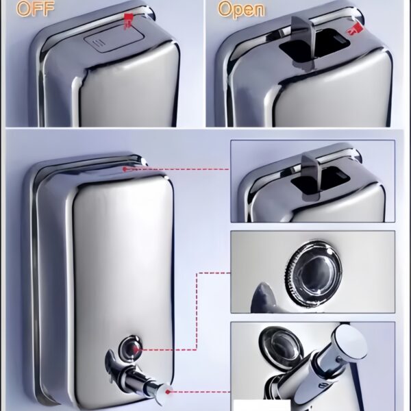 Premium Stainless Steel Soap Dispenser – Sleek, Durable & Elegant for Your Kitchen or Bathroom - Imagen 4