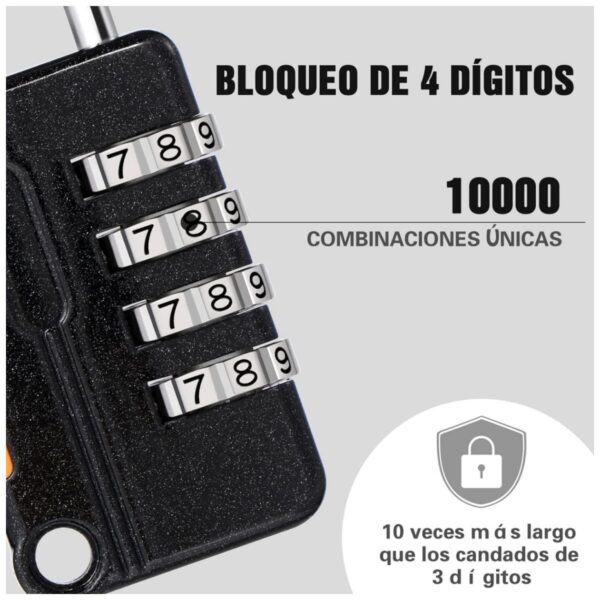 Traditional Mechanical Combination Lock | High Security Anti-theft Lock for Doors, Cabinets, and Warehouses - Imagen 3