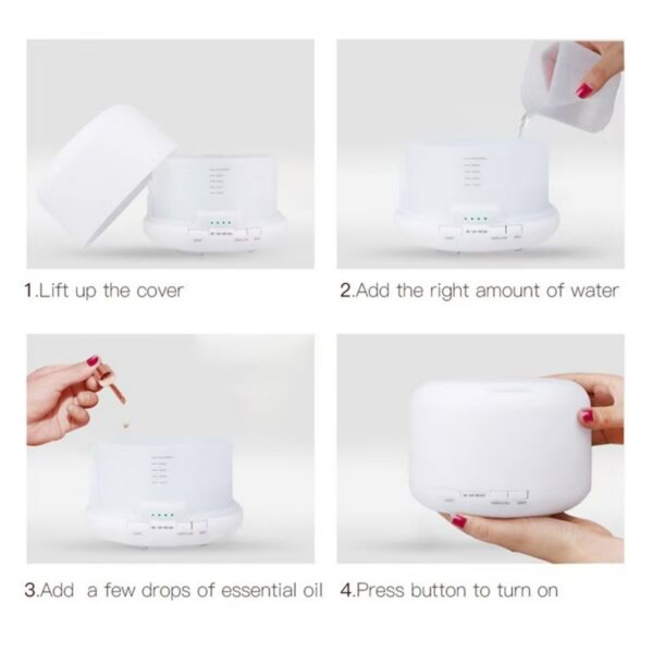 Colorful LED Humidifier | Silent Air Purifier with Changing Lights, Perfect for Home and Office - Imagen 5