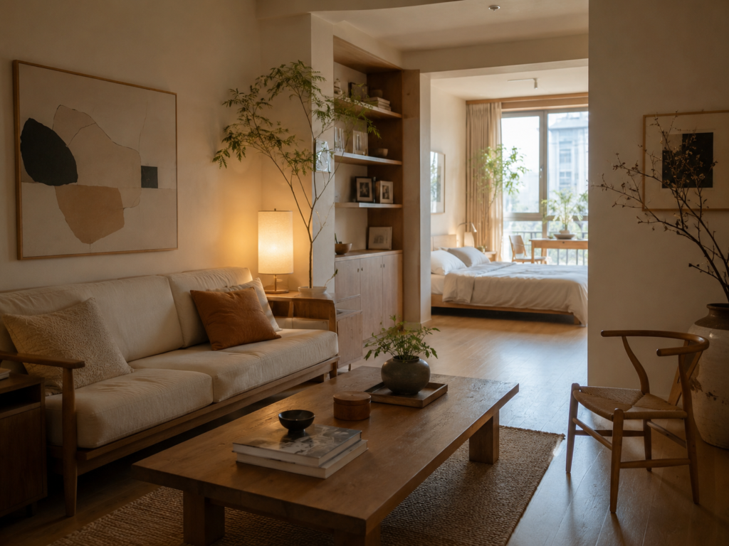 Ideas para una decoración living cálida y natural