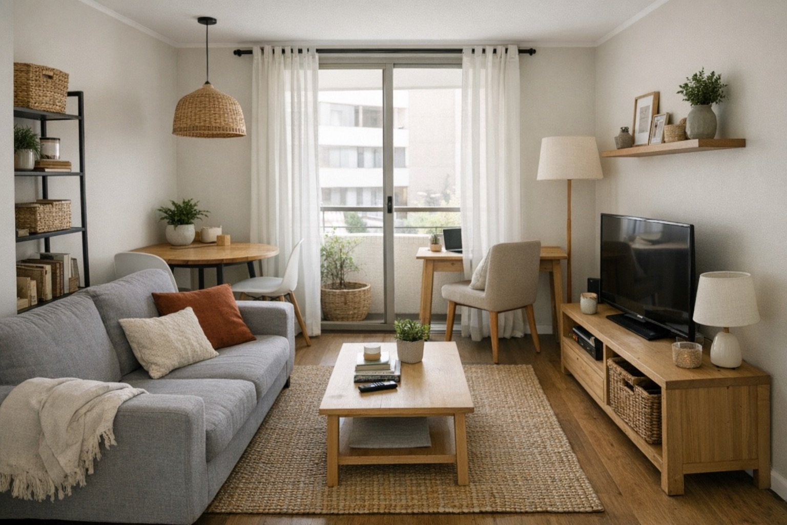Cuándo conviene elegir una alternativa más funcional - ejemplo visual para decoración de living pequeño en arriendo sin hacer obras