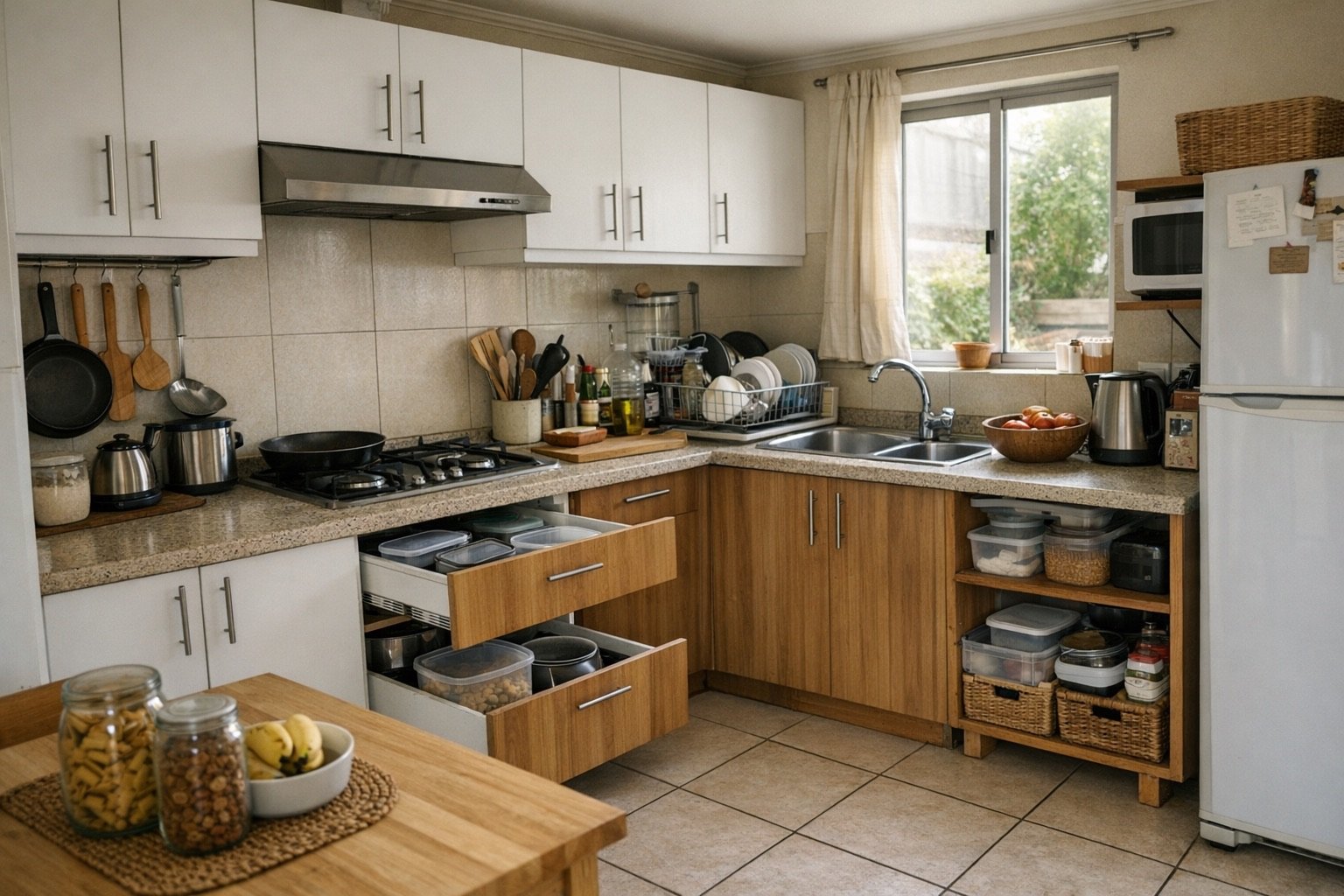 Cuándo conviene elegir una alternativa más funcional - ejemplo visual para errores al ordenar la cocina